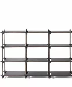 Menu Stick Shelving System In Black + Dark Ash