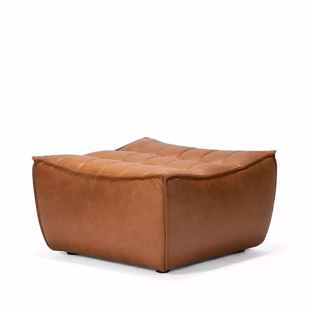 Ethnicraft N701 Ottoman - Old Saddle - Image 2