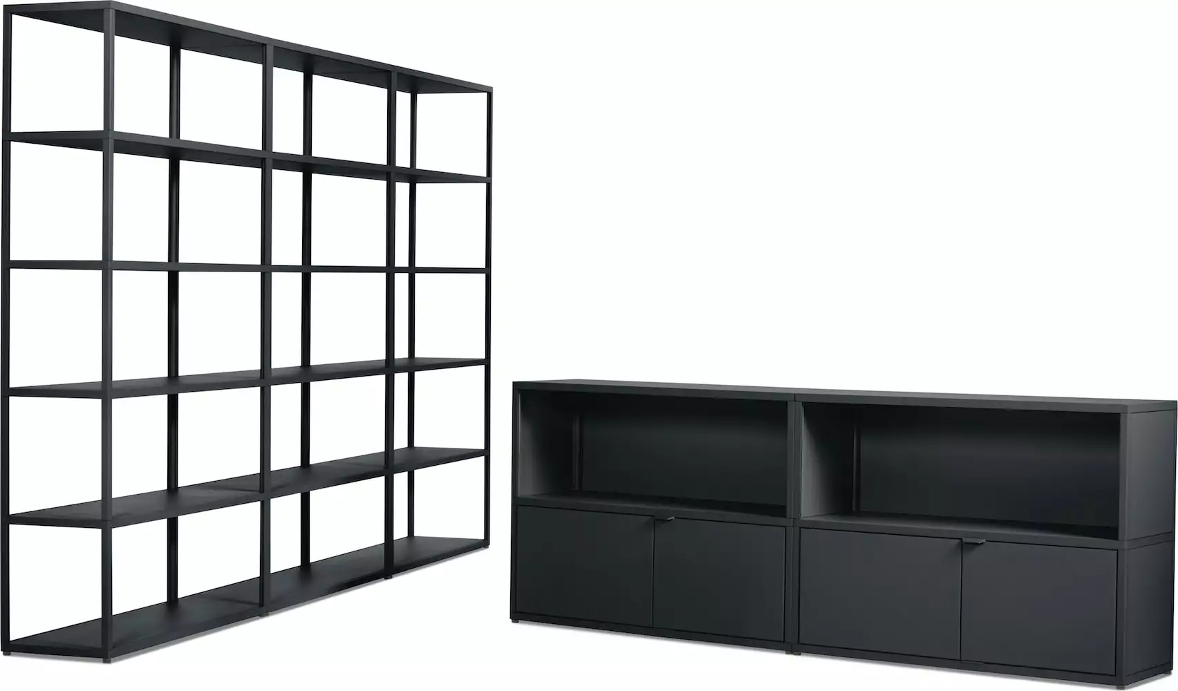 New Order Set – Media Unit + High Triple Bookshelf