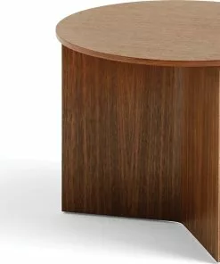 Brands-hay Wood Slit Side Table, Small Round