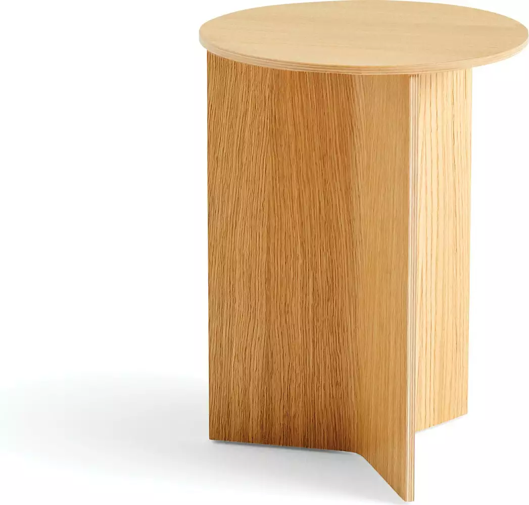 Brands-hay Wood Slit Side Table, High Round